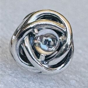 Authentic PANDORA 925 Ale April Clear Eternity Circle Charm 790064C01